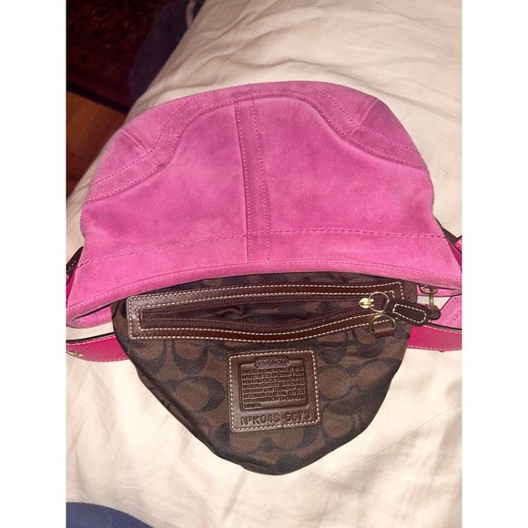 Pink Suede Coach Hobo Bag - Picture 3 of 3